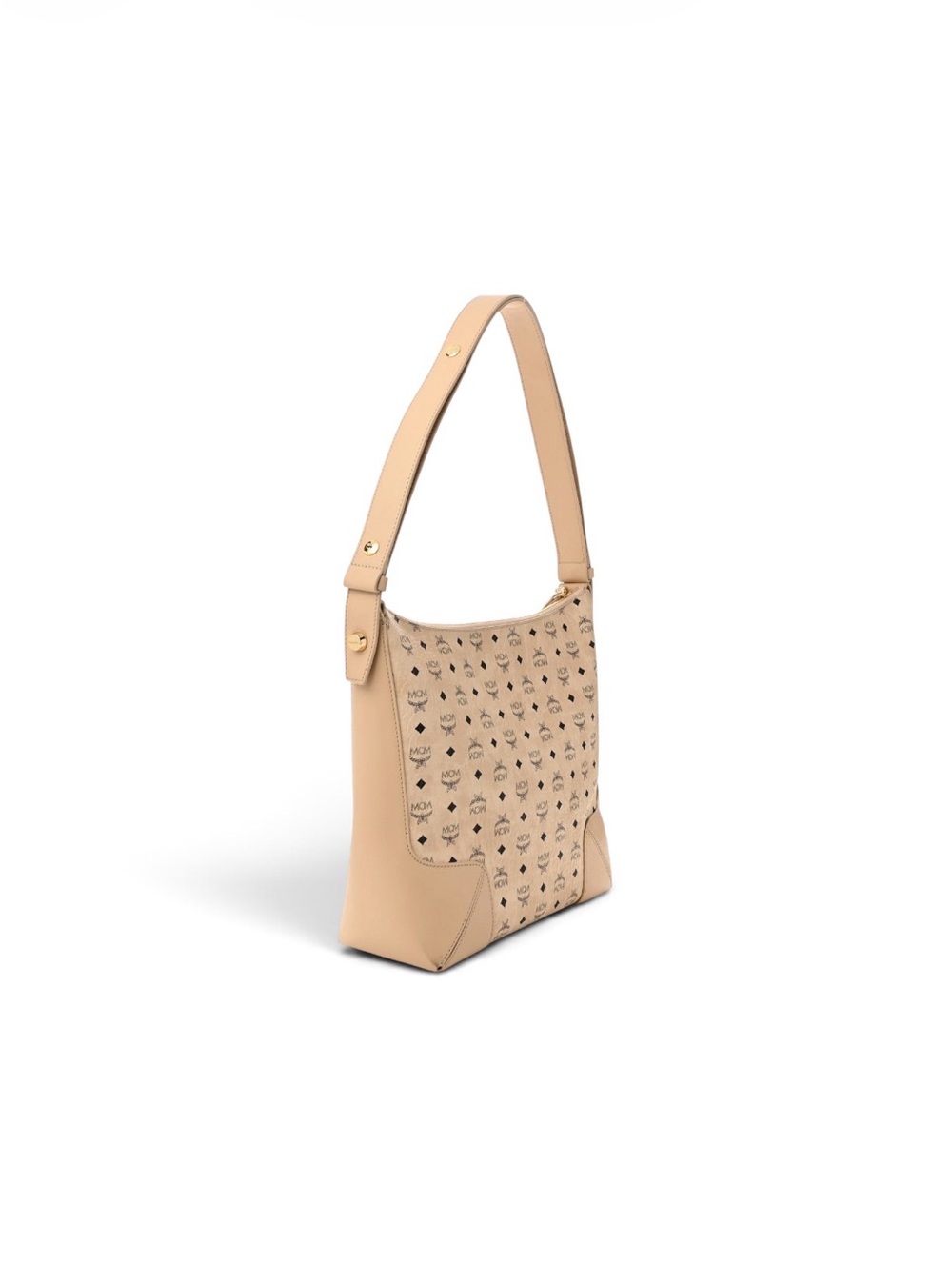 MCM Aren Visetos Medium Klara Hobo Bag Beige - Picture 3 of 9